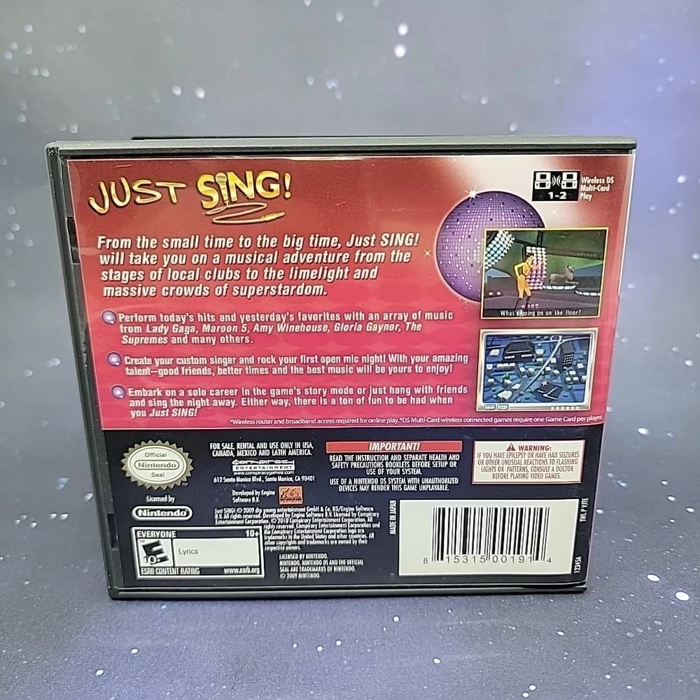 Just Sing! (Nintendo DS) Box Set W/Headset And Microphone Video Game